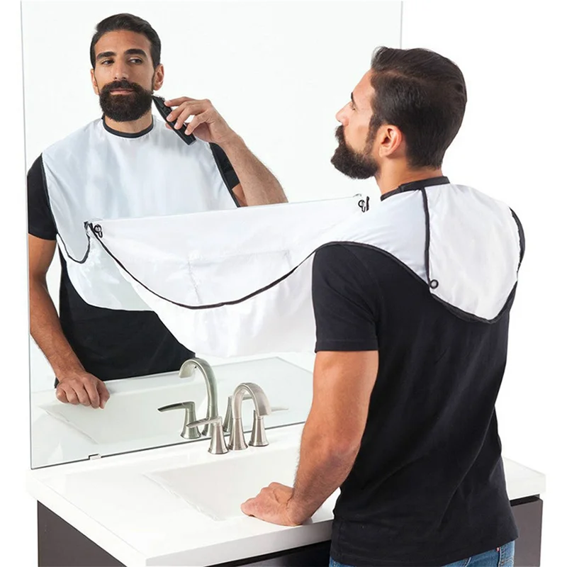 

A61I Men Beard Shaving Apron Facial Shaving Adult Bib Shaving Cloth Cleaning Barber Cleaning Gift