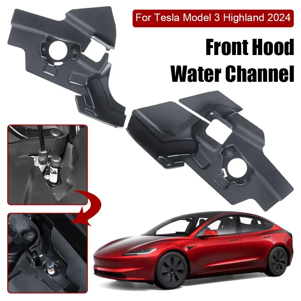 Voorste Kofferbak Filter Voor Tesla Hoogland 2024 Anti Verstopping Watergeleider Grille Kanaal Kap Water Barrière Box Puin Filter P 0X9