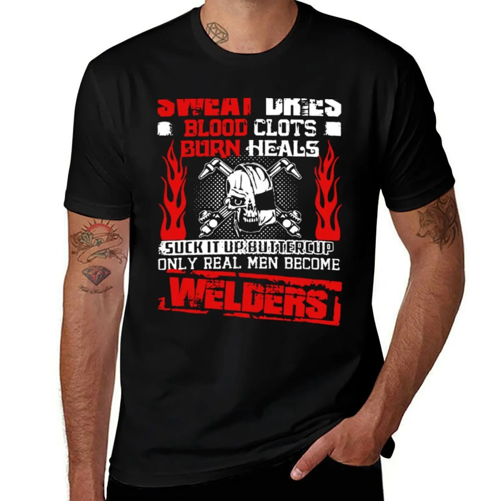 

Real Men Become Welders T-Shirt summer top new edition mens plain t shirts
