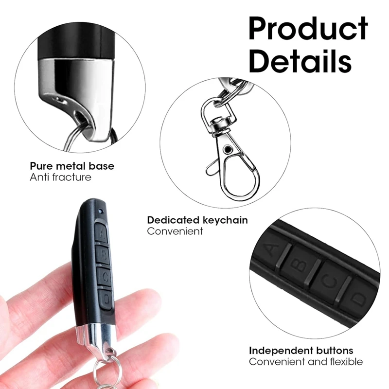 3Pcs 433Mhz Copy Remote Opener,Universal Garage Door Controller Wireless Cloning Key Fob 4In1 Remote Control Duplicator