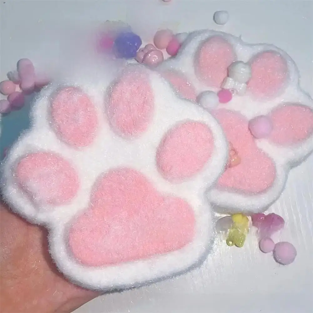 Mini Kawaii Plush Cat Paw, Mochi, Mesa, Bonito, Rosa, Pé, Silicone, Pequeno, Novo