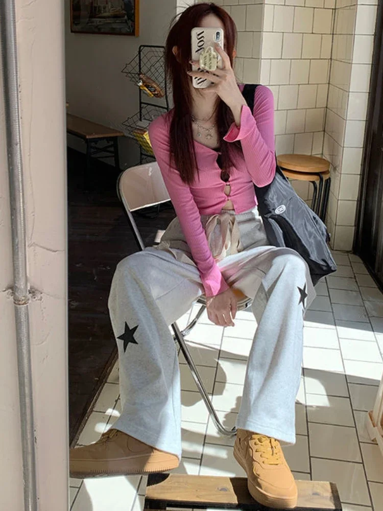 Casual Pants Women S-4XL Loose Streetwear Y2k Retro All-match Fashion Ulzzang Hot Girls Empire Leisure Sporty Spring Personality