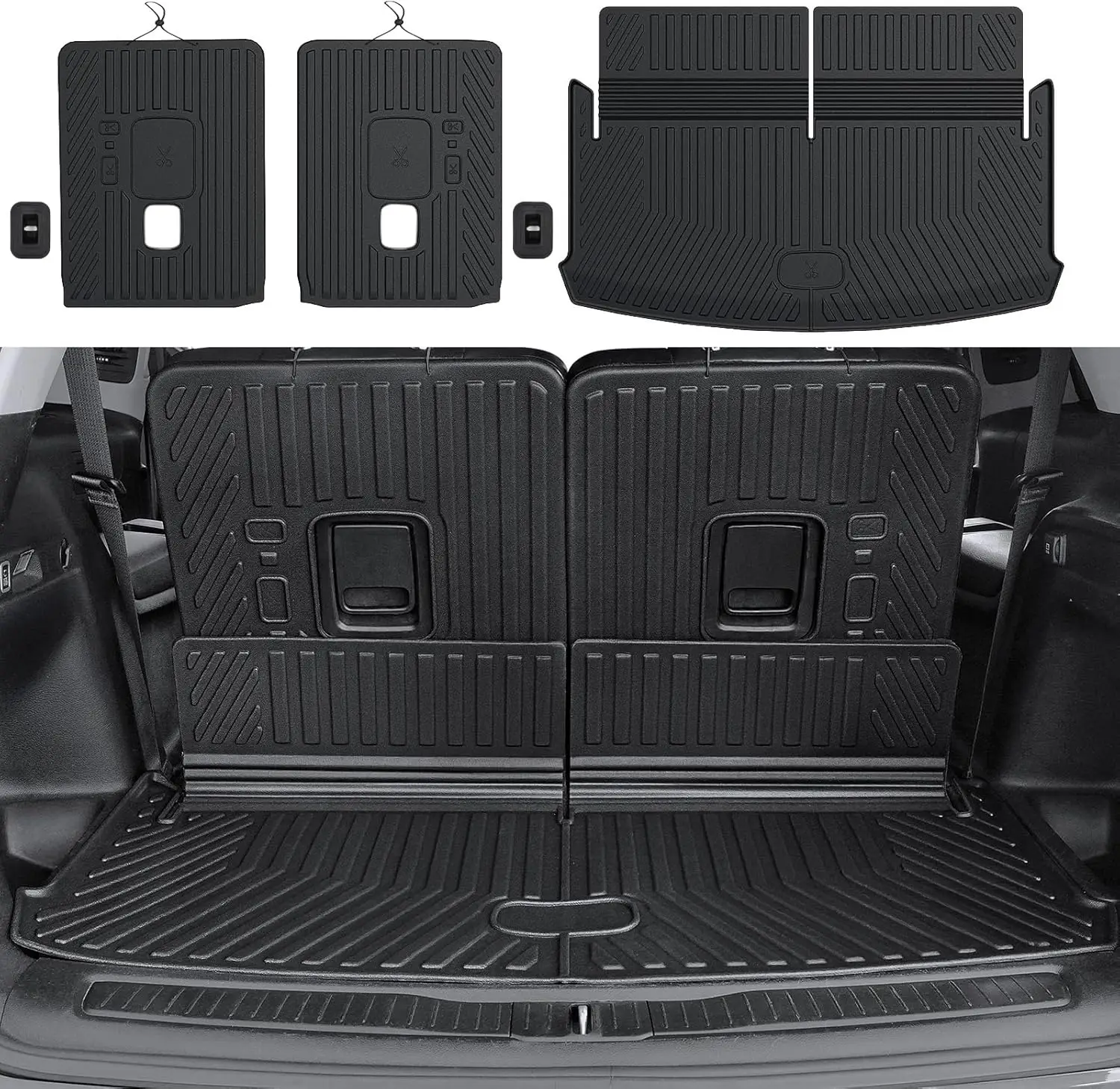 

All-Weather TPE Cargo Liner Mat with 3rd Row Seatback Cover for Jeep Grand Cherokee L (2021-2026)
