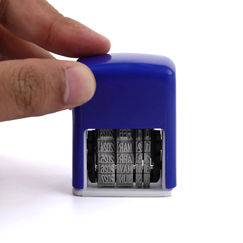 1 buah DIY menangani cap tanggal akun Emboss Stamping lumpur Set Mini Self-Inking Stamp untuk perlengkapan kantor Escolar