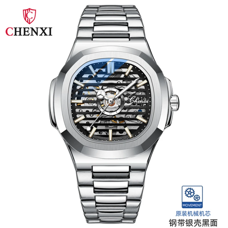 Imagem -06 - Chenxi-relógio de Pulso Mecânico Luminoso Impermeável Masculino Relógio Mecânico Automático Marca High-end Moda Novo 8822