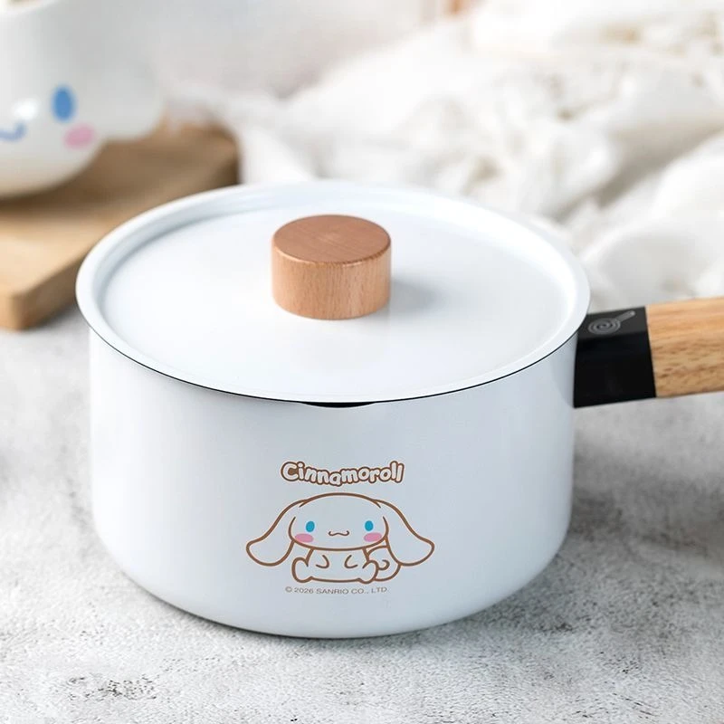 

Аниме-кастрюля Sanrio Hello Kitty Cinnamoroll с антипригарным покрытием, 16 см, с крышкой, для кипячения молока и приготовления лапши быстрого приготовления, для детского питания