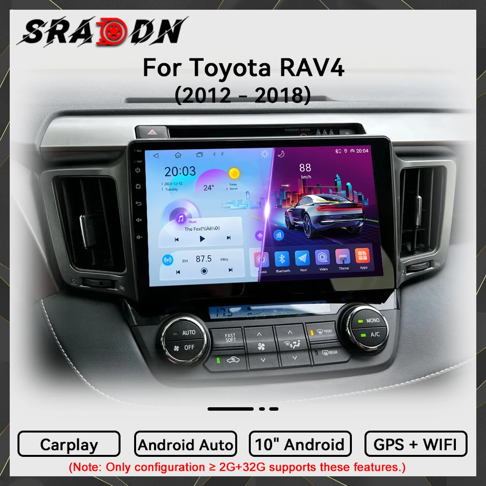 Para Toyota RAV4 Rav 4 XA40 2012 2013 2014 2015 2016 2017 2018 Rádio Automóvel Android Multimédia Video Player Navegação GPS Carplay Ecrã Táctil Sistema Automóvel Estéreo Inteligente