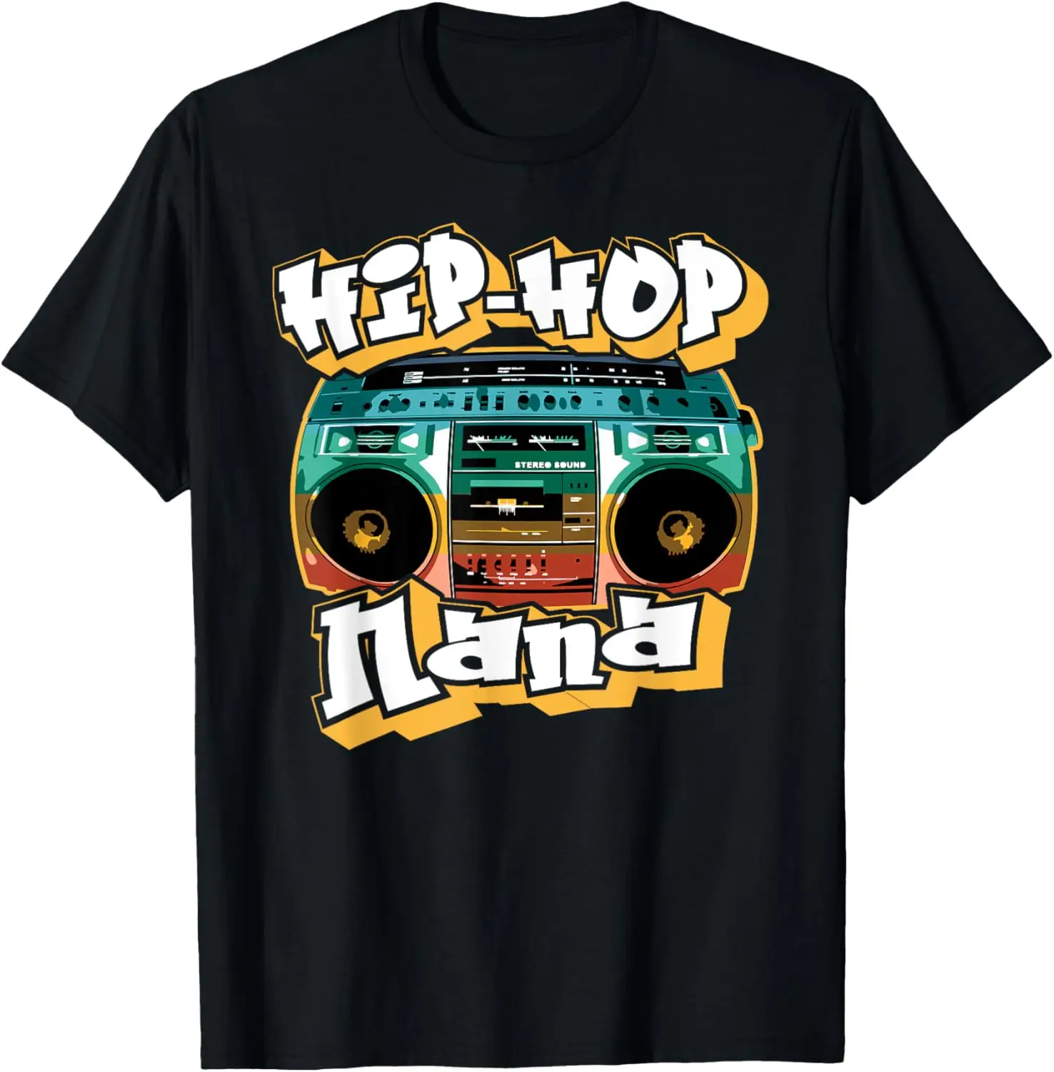 Hip Hop Nana, Retro Old School 80s 90s Boombox Graffiti T-Shirt