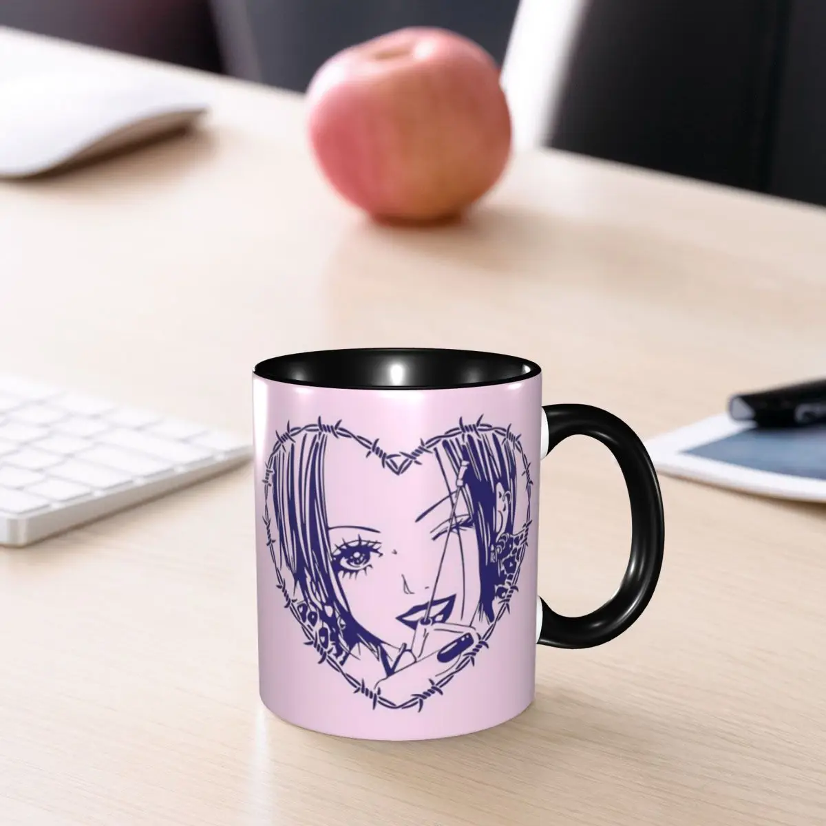 Nana Osaki Barbed Wire Heart Spread Mug Funny Ceramic Coffee Cups Tea Mugs Milk Cup Drinkware Gifts for Woman Man