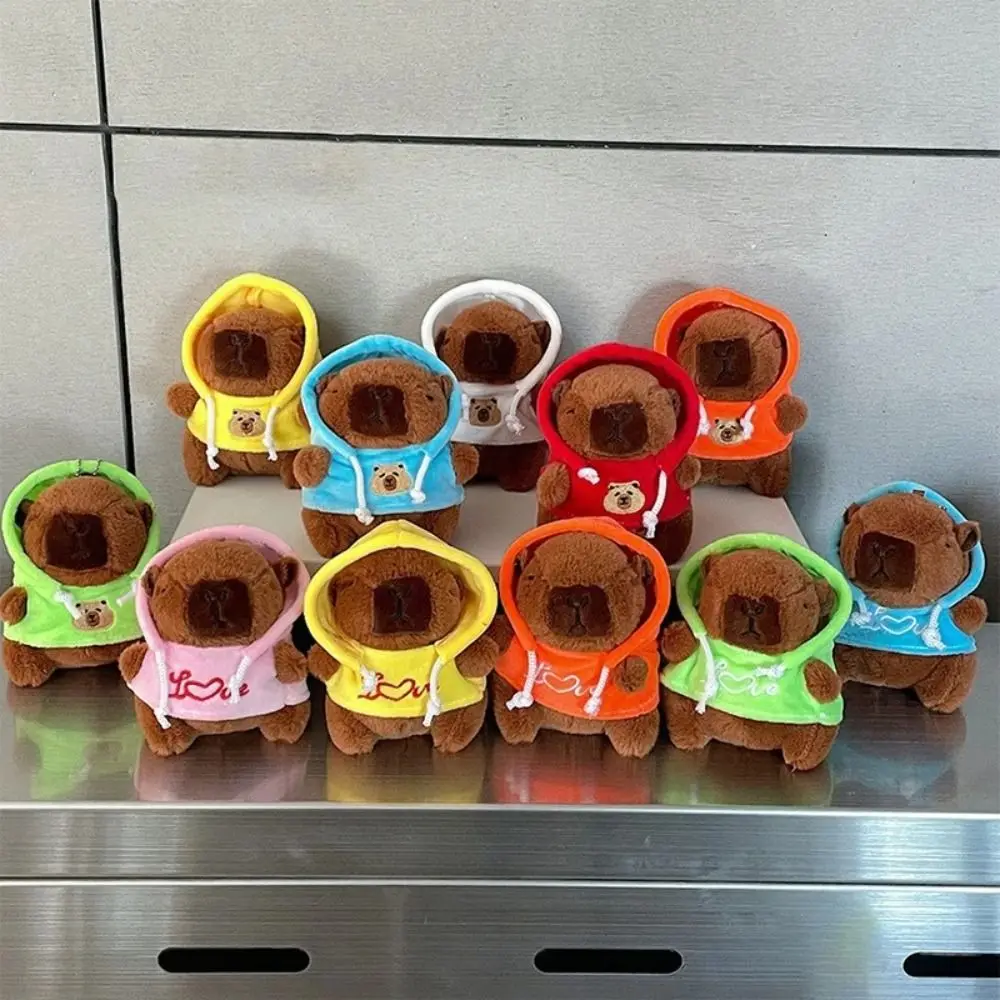 ของขวัญ Fluffty Capybara พวงกุญแจ Hoodie Plush Capybara จี้น่ารักตุ๊กตา Capybara นุ่ม