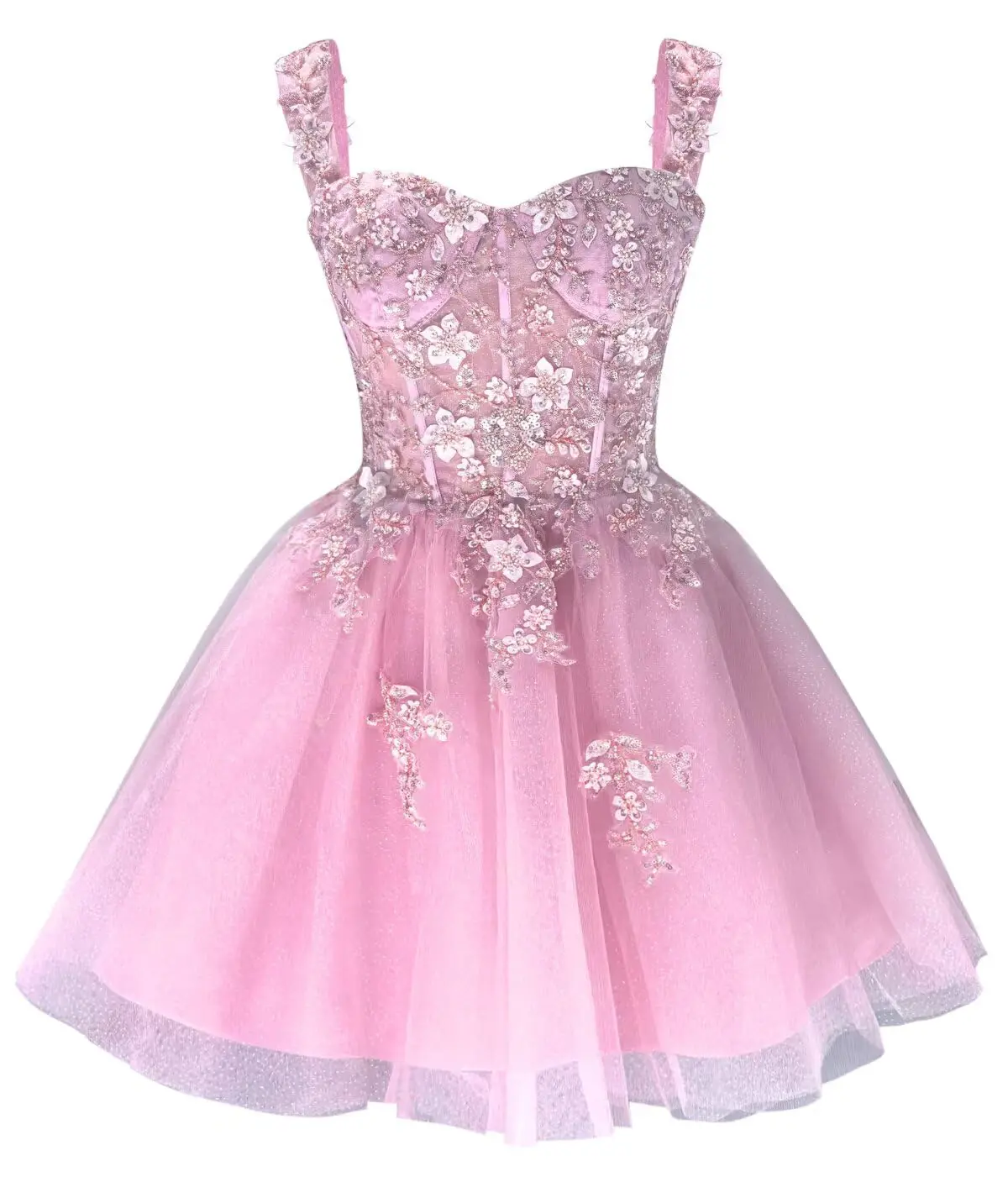 

Платье для выпускного вечера с открытыми плечами, кружевные тюлевые платья DAMA для Quinceanera, короткие платья для выпускного вечера с бисером