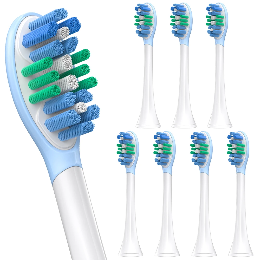 Compatible with Philips Sonicare Electric Toothbrush Replacement Heads, Soft & Flexible Rubber Sides Brush Head for Teeth & Gums