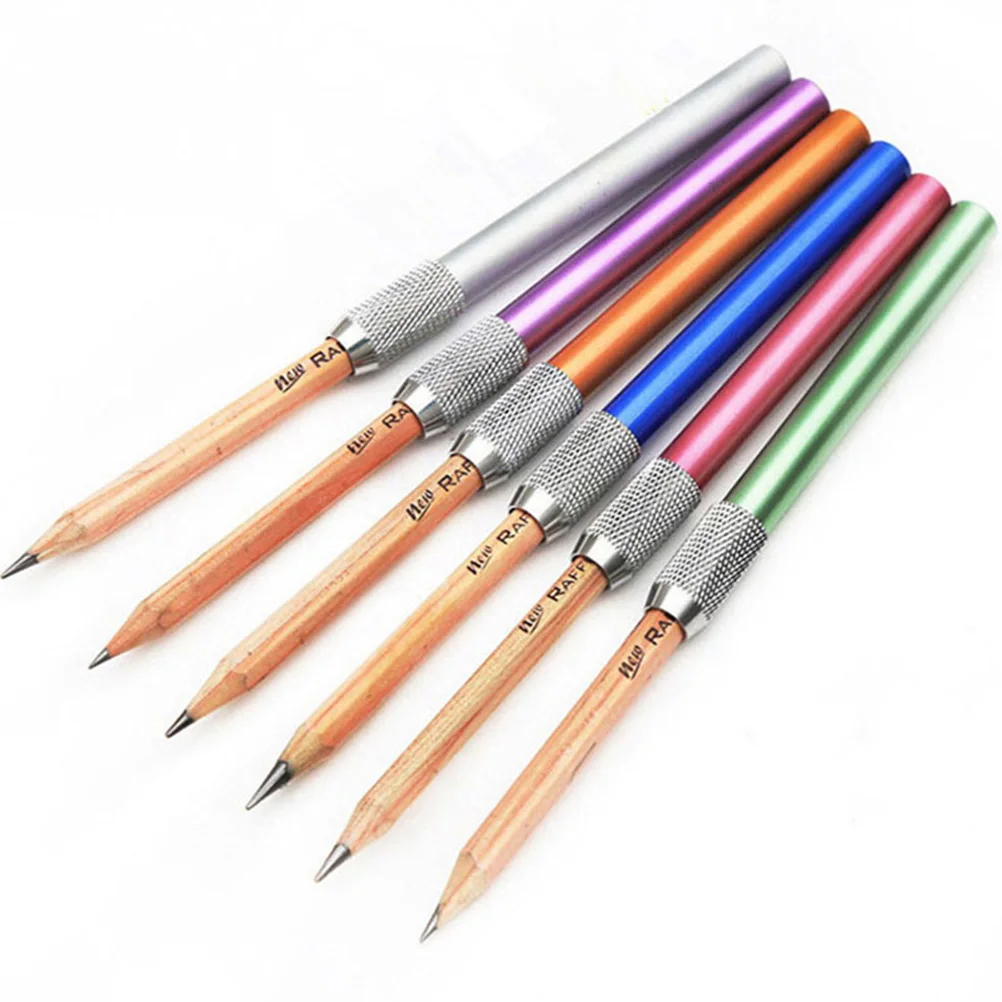 8Pcs Metal Pencil Extender for Artists Reusable Pen Extenders Art Pencil Extenders Office Pen Extender Sketch Pencil Tools NEW