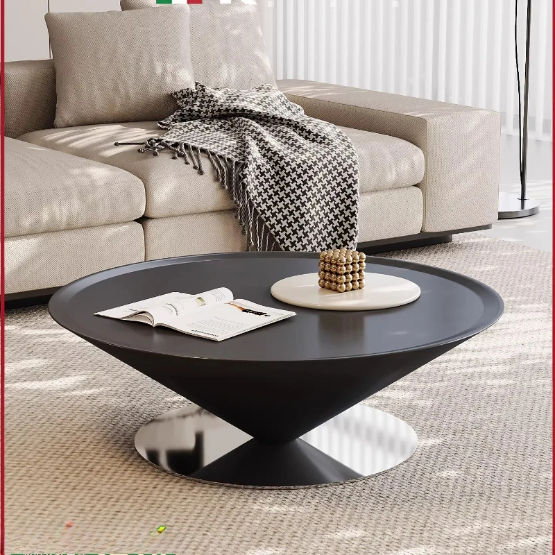 

Cream wind suspended coffee table living room household small apartment 2025 new light luxury high-end round coffee table