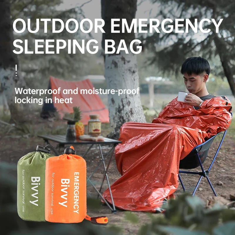 Saco de dormir de emergencia para exteriores, mochila de compresión, impermeable y a prueba de humedad, tienda de campaña, Mini saco de dormir