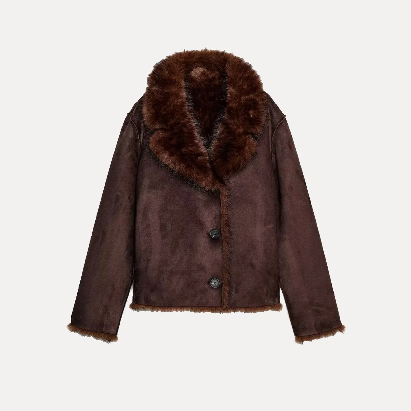 Z Mujer de doble cara Faionable Jaet 2025 Nuevo Sle Commute Wind Prendas de abrigo de elegancia simple Cierre de botón largo Sve