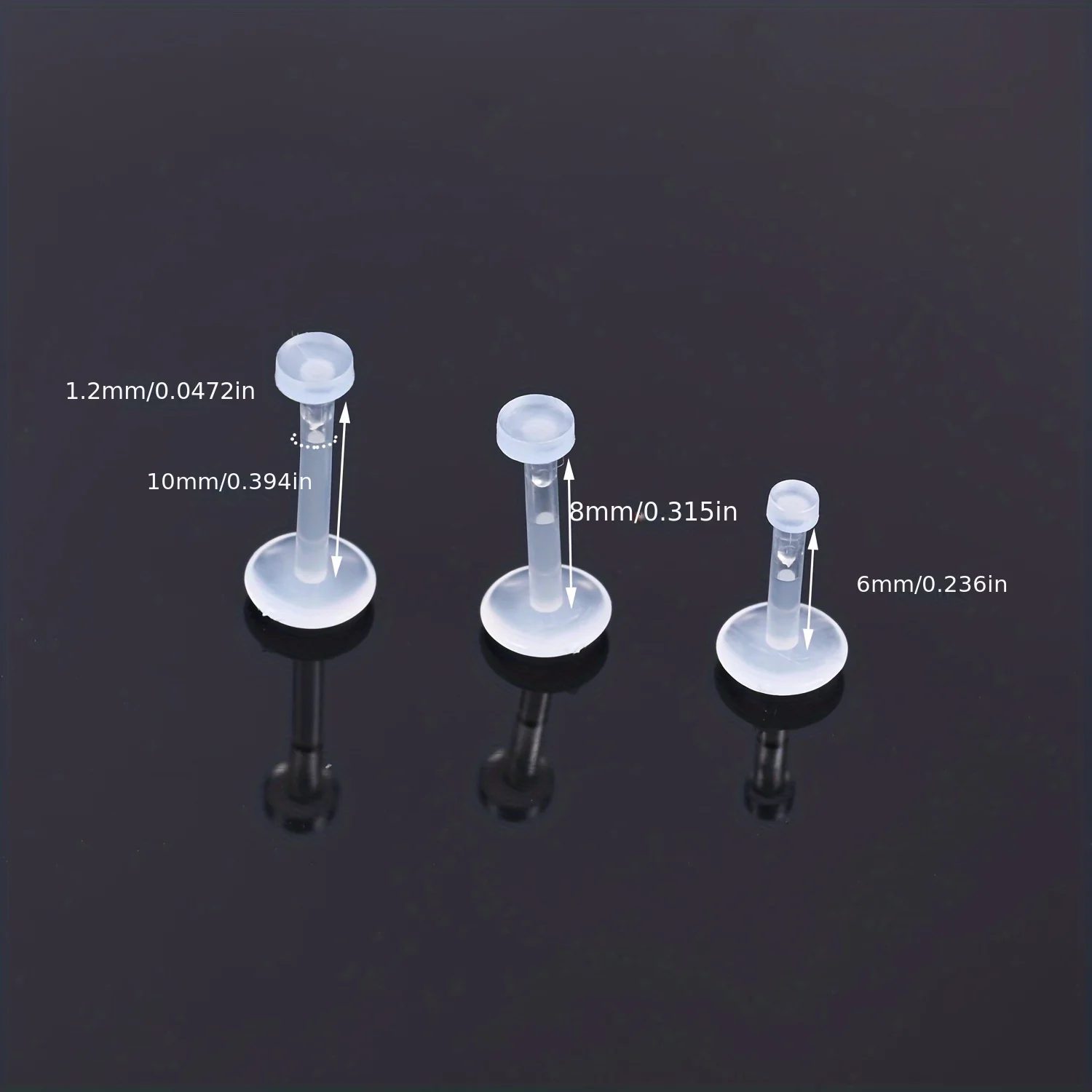 30PCS 6/8/10mm Clear Lip Rings Labret Retainer For Men and Women Cartilage Ear Nail Body Piercing Jewelry Acrylic
