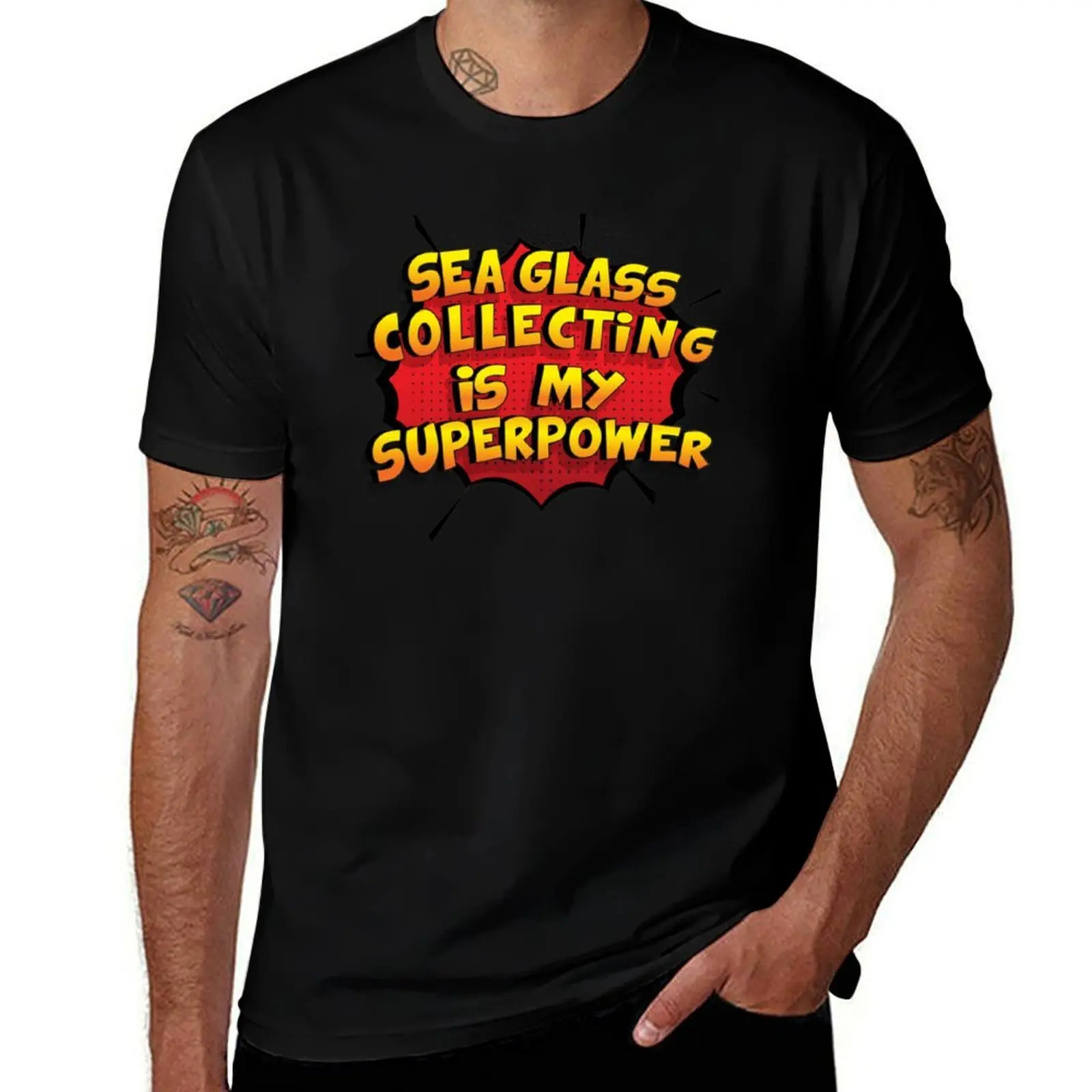 

Sea Glass Collecting is my Superpower Funny Design Sea Glass Collecting Gift T-Shirt UV Sun Protection Tee Shirt