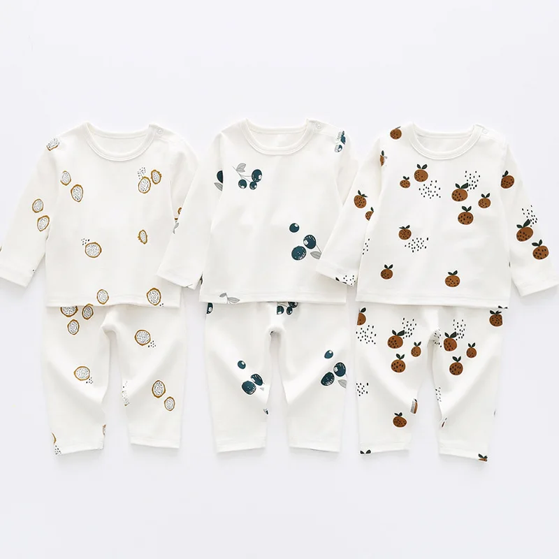 0-3T Newborn Kid Baby Boys Girls Clothes Set Long Sleeve Cotton Top and Pant Suit Pj Set Cute Sweet Sleepwear Pajamas Set Outfit