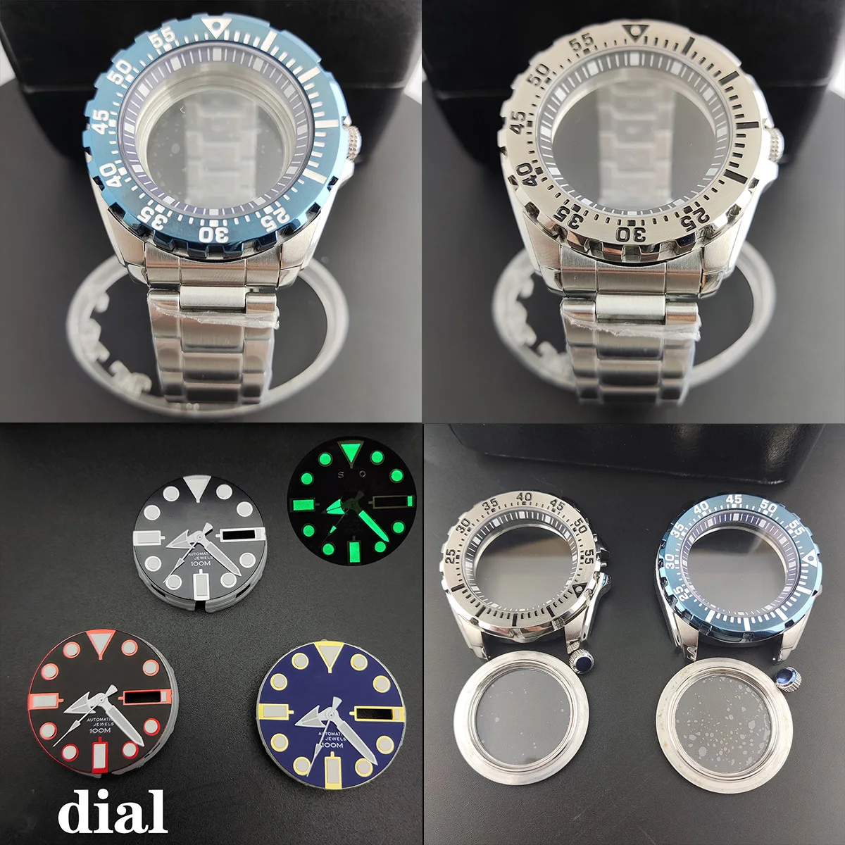44mm nh35 case watch Sapphire glass NH36 case   for NH36 NH35 Movement stainless steel Watch accessories 004 image 3