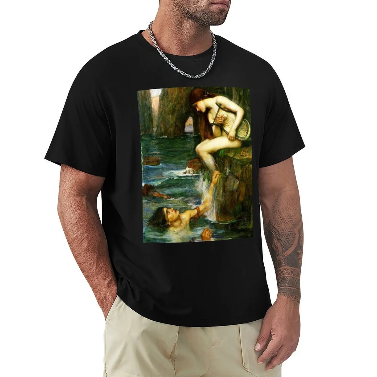 The Siren - John William Waterhouse T-Shirt anime quick-drying men clothings