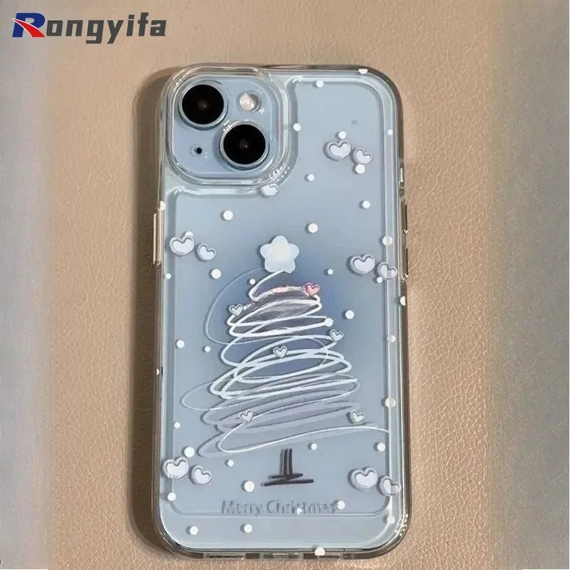 لهواوي Y9S Y8P Y7P Y7A Y6P Y6S Y9 Y7 Prime Y6 2019 P Smart Pro S 2021 5G 4G جراب هاتف التدرج اللون غطاء شجرة عيد الميلاد #5