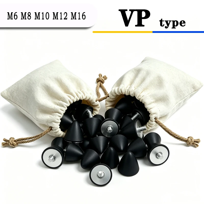 VP-type M6 M8 M10 M12 M16 Thread Rubber Mount Cone Shock Absorber Isolator Mount Female Vibration Bobbin Damper  Mounting Feet