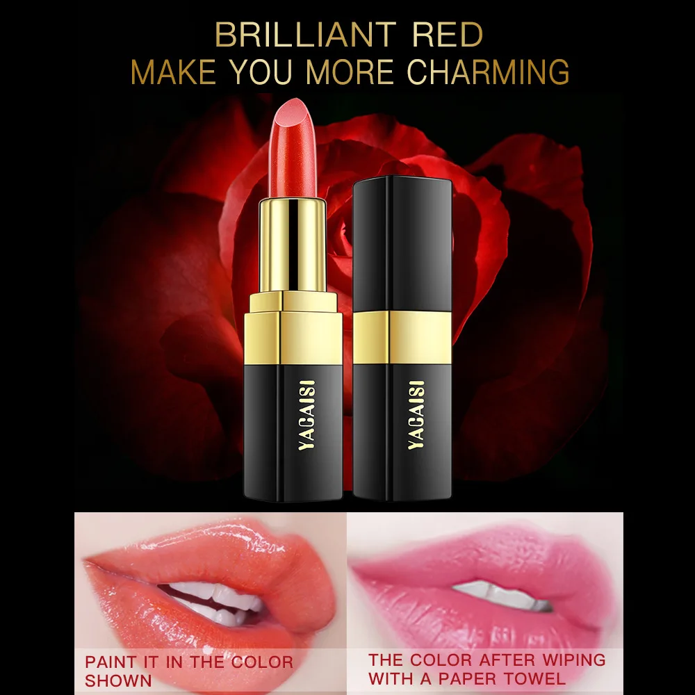 Blue Black Rose Lipstick Temperature Color Changing Natural Long Lasting Waterproof Red Lip Cosmetics Woman Makeup