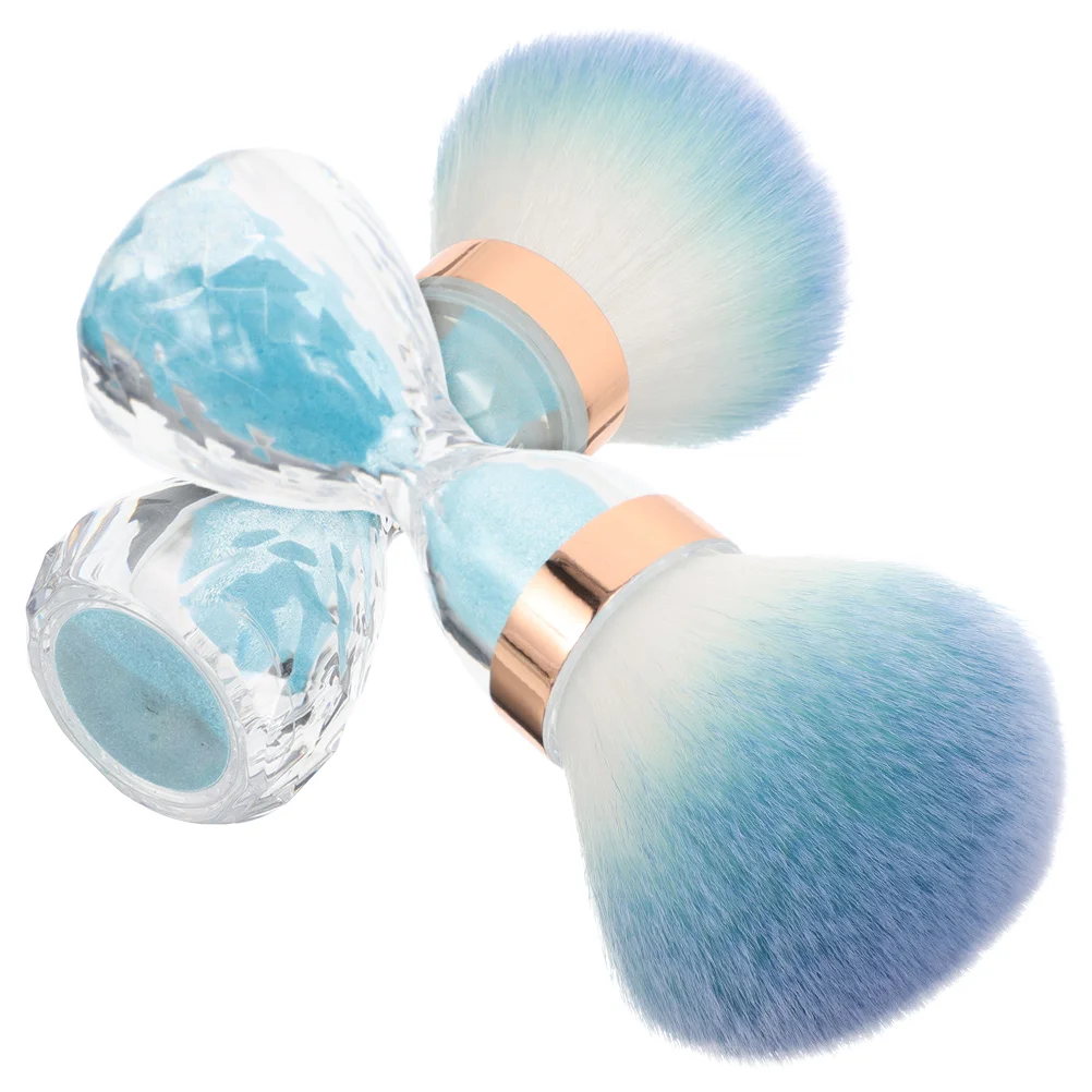 

2pcs Dust Brush Sky-Blue Large Head Design Soft Material Efficient Cleaning Portable For Manicure Tools Makeup Brushes