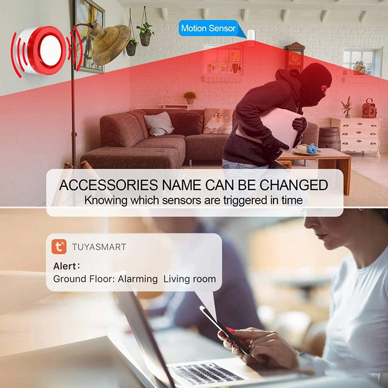 Multifunktionale Drahtlose WiFi TUYA Smart Home Intrusion Haus sicherheits System