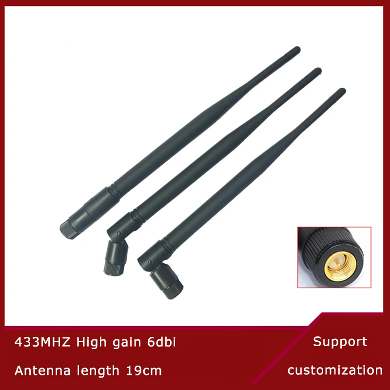 433MHz wireless module high gain 6dbi antenna length 190mm Mini folding rubber rod antenna nickel-plated / gold-plated SMA male