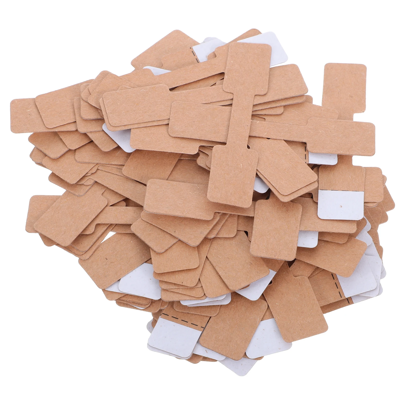 300Pcs Brown Paper Jewelry Tags Self Adhesive Stickers Blank Writable Labels for Jewelry Pricing Display Paper Blank Sticker