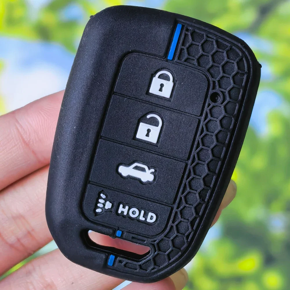 Ergonomic Grip Silicone 4‑Button Key Case For Honda GREIZ Civic City XRV Vezel Soft Remote Car Key Fob Protective Shell Cover