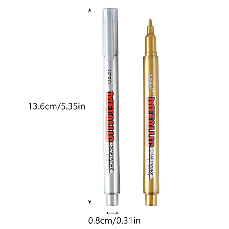 1 шт. металлические маркеры, золотые и серебряные перманентные художественные маркеры для художника, иллюстрации, рукоделия, маркировочная ручка