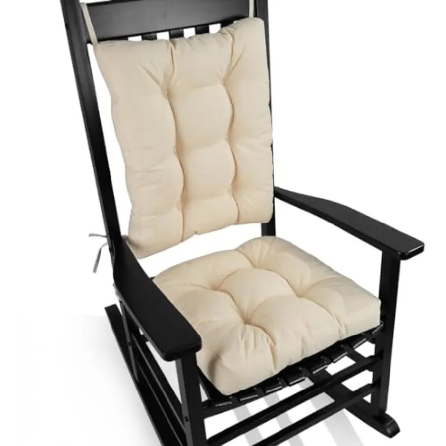 

Chair Cushion Set for Rocking Chair Back Pillow and Seat Cushion with Ties Original Woven Fabric Non-Slip Chair Pads for Elderl