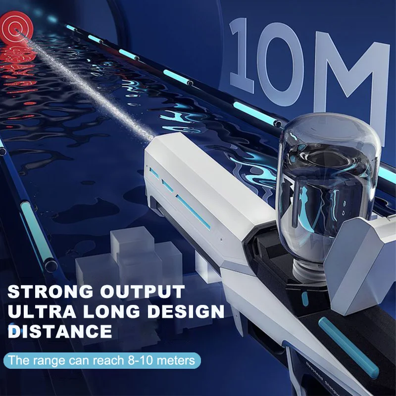 مسدس مياه كهربائي عالي الضغط بسعة كبيرة، دفع لطيف، شفط مياه أوتوماتيكي ورش مياه مستمر