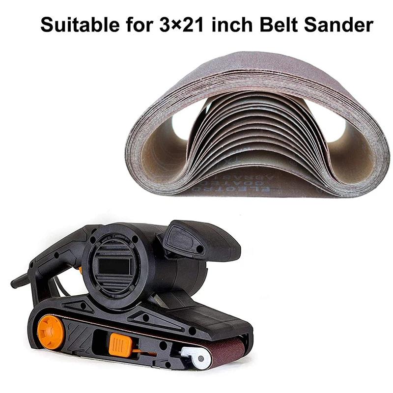 3X21 Inches(75X533mm) Aluminum Oxide Sanding Belt 15 Pack Sanding Belts ( 80 120 180 240 400 Grits) For Belt Sander