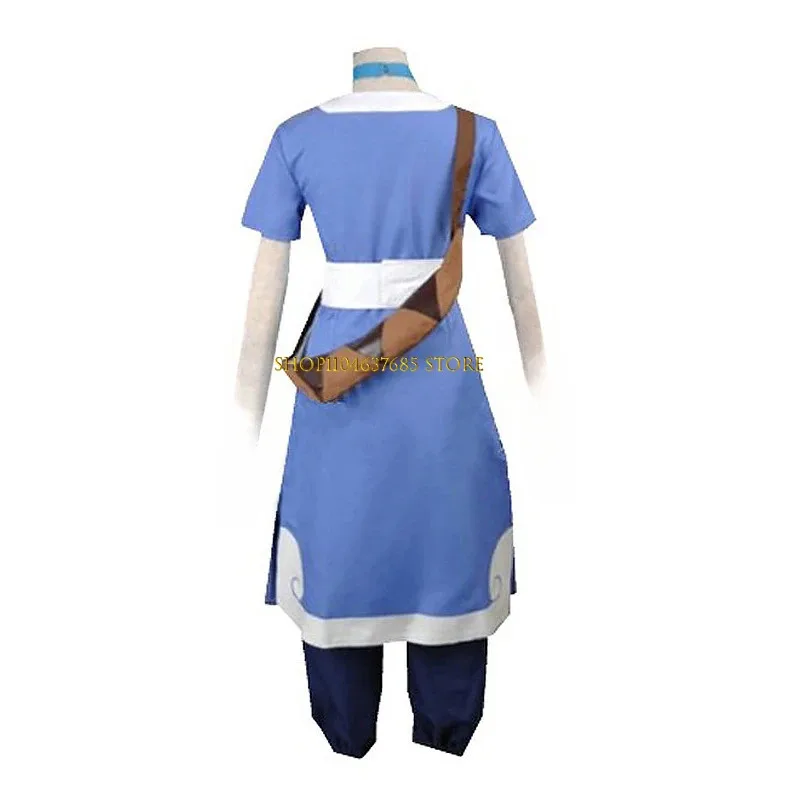 Anime Katara Cosplay Blue Long Dress Costumes Avatar The Last Airbender Cosplay Costumes Halloween Female Suit Set Clothing