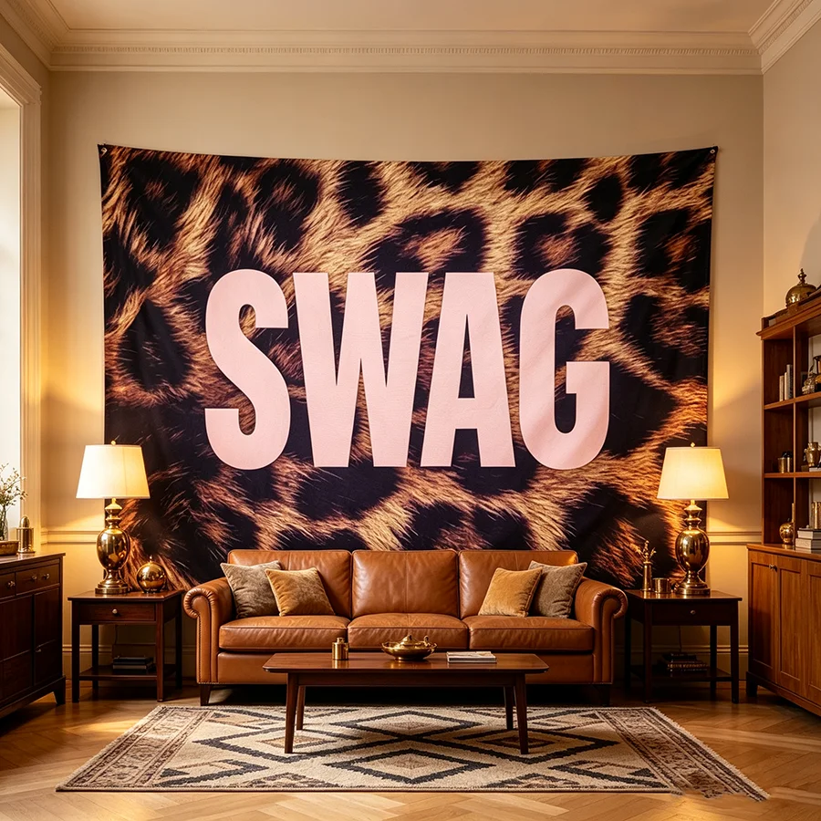 Y2K Street Style Slogan Print Wall Hanging Trendy Quote Tapestry for Teen Bedroom Dorm Aesthetic Home Decor Art