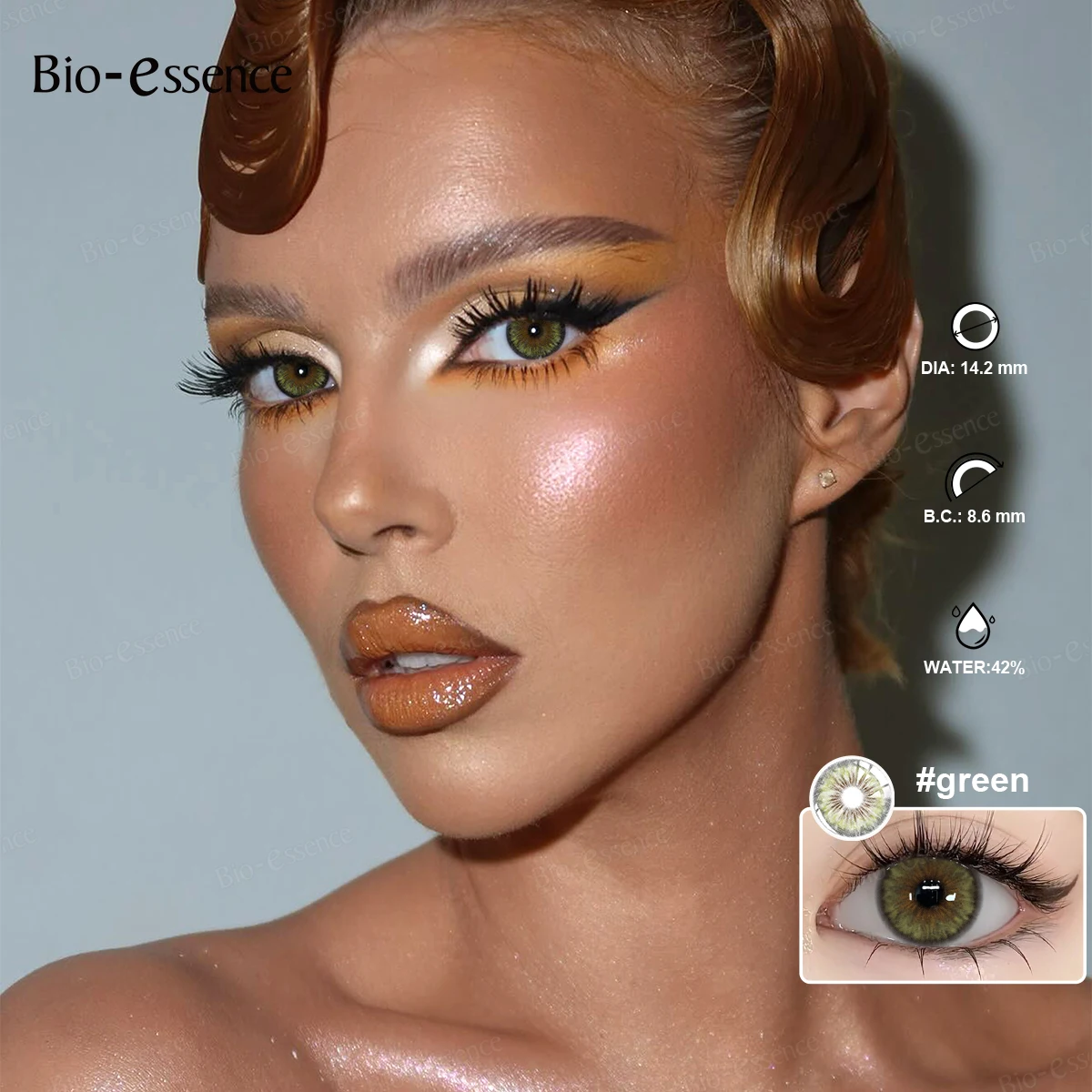 Bio-essence 2 Stück Farbige Kontaktlinsen Hochwertige Graue Linsen Natürlicher Look Braune Kontaktlinsen Blaue Farbige Pupillen Kosmetische Schönheit – Detail 13
