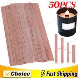 50pcs Wooden Candles Wick With Sustainer Tab Candle Wick Core For DIY Candle Making Supplies Handmade Soy Parffin Wax Wick