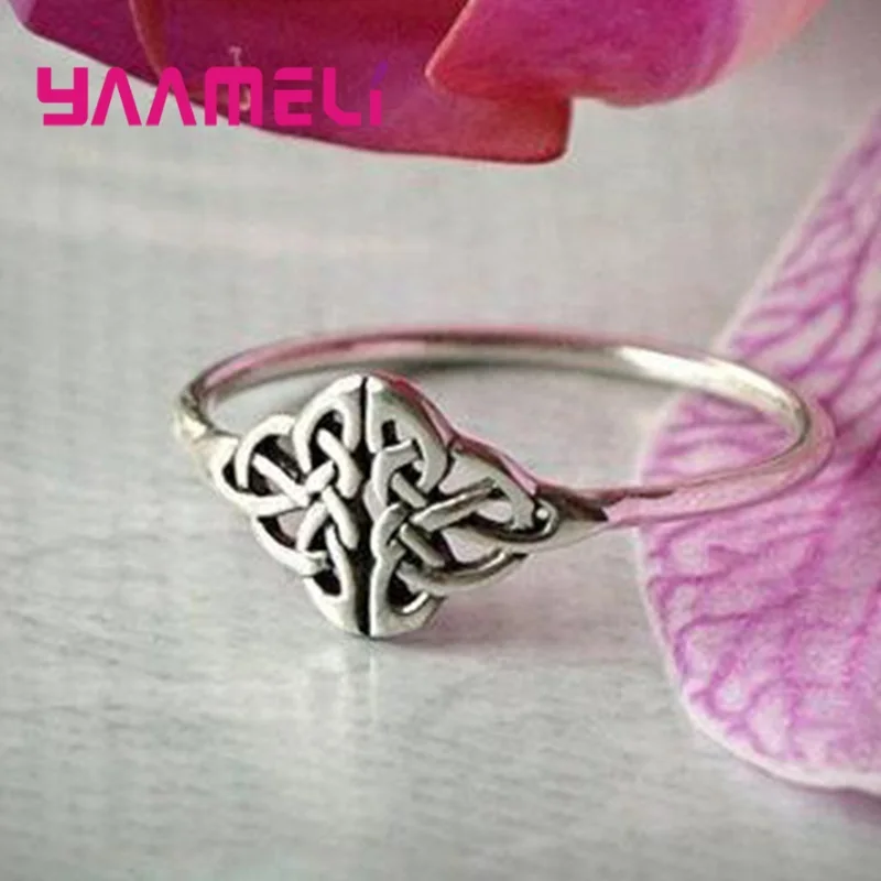 Vintage Creative Hollowed Flower Shaped Anillos Ring for Women Men Pure 925 Sterling Silver Jewelry Birthday Anniversary Gift