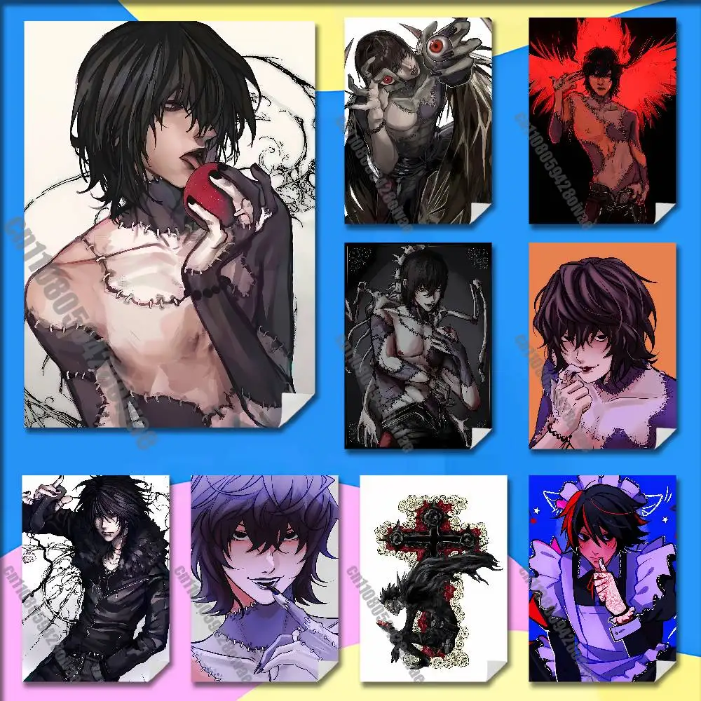 

For D-Death Note Ryuk Poster Wall Murals Paper Home 21x30cm Self-adhesive Decoration Sticker Playbill Cover