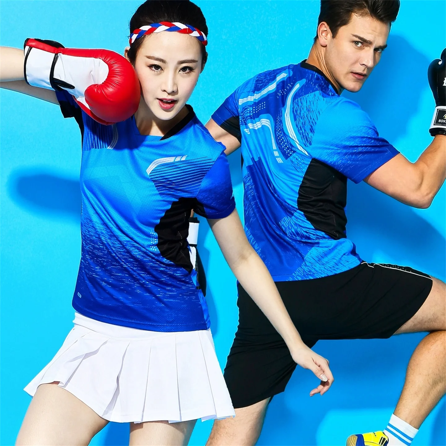 

Summer Badminton Set Moisture-Wicking Breathable Short-Sleeved Jerseys / Shorts / Pantskirt Men Women's Quick-Drying Tennis Suit
