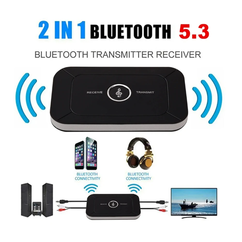 송신기 수신기 무선 B6 Bluetooth 호환 5.0 오디오 어댑터 PC TV 용 3.5mm 3.5 AUX 음악 수신기 송신기 플레이어