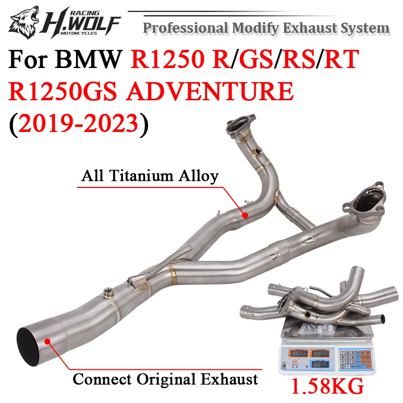 For BMW R1250R R1250RS R1250RT R1250GS Adventure ADV 2019 2020 2021 2022 2023 Titanium Motorcycle Exhaust System Front Link Pipe