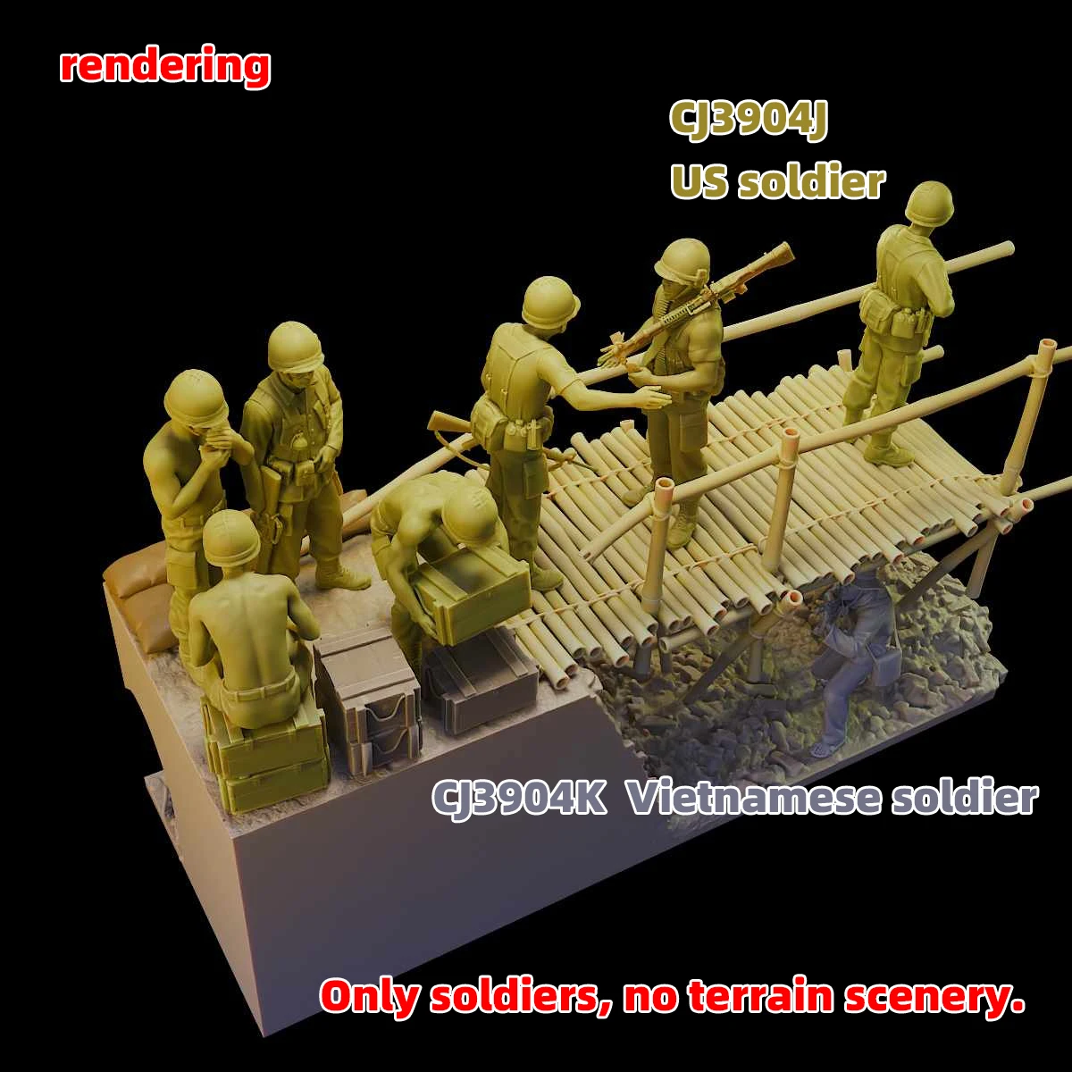 1/35 1/48 1/72 Maßstab Modellbausatz 3D Harz Miniatur-Soldatenfiguren Vietnam-Krieg US- und NVA-Soldaten Unbemalt Unmontiert Diorama – Detail 6