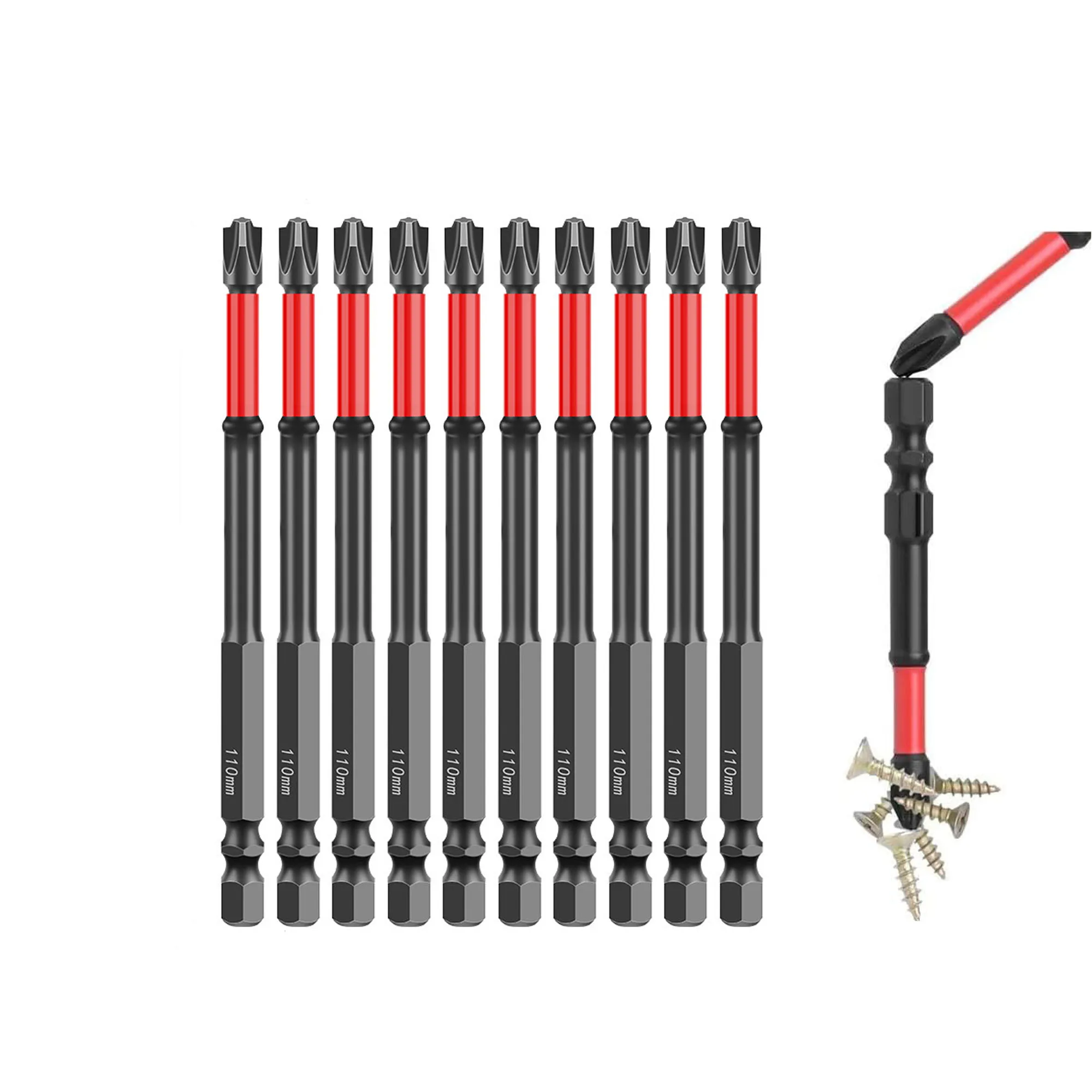 

HUHAO Electrician Specialty Tool FPH2 Impact Screwdriver Bit Set Insulated Screwdriver Kit Anti-Slip Electrician Screwdriver Bit