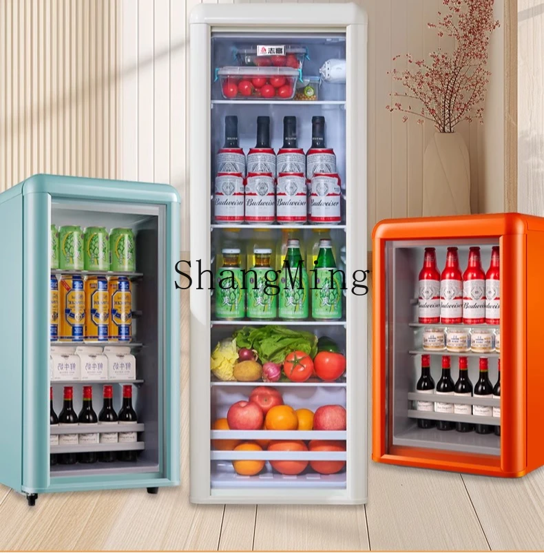 ZYY Retro ICE Bar ตู้เย็นขนาดเล็กสดตู้ครัวเรือนชาเครื่องดื่มตู้