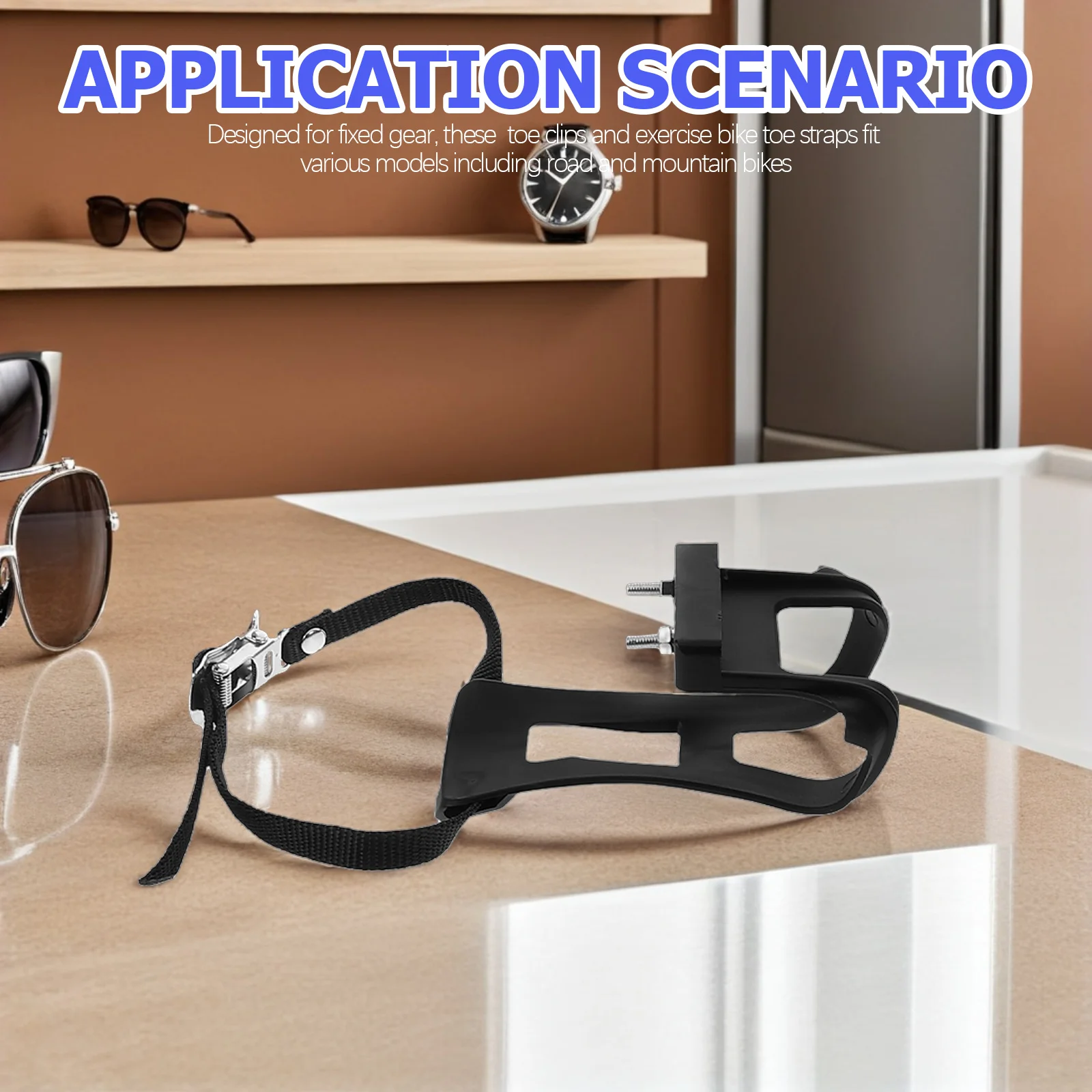 6Pcs Dynamic Cycle Pedal Straps Exercise Bike Toe Cages Sturdy Plastic Construction Secure Fit for Road Mountain Bicycles